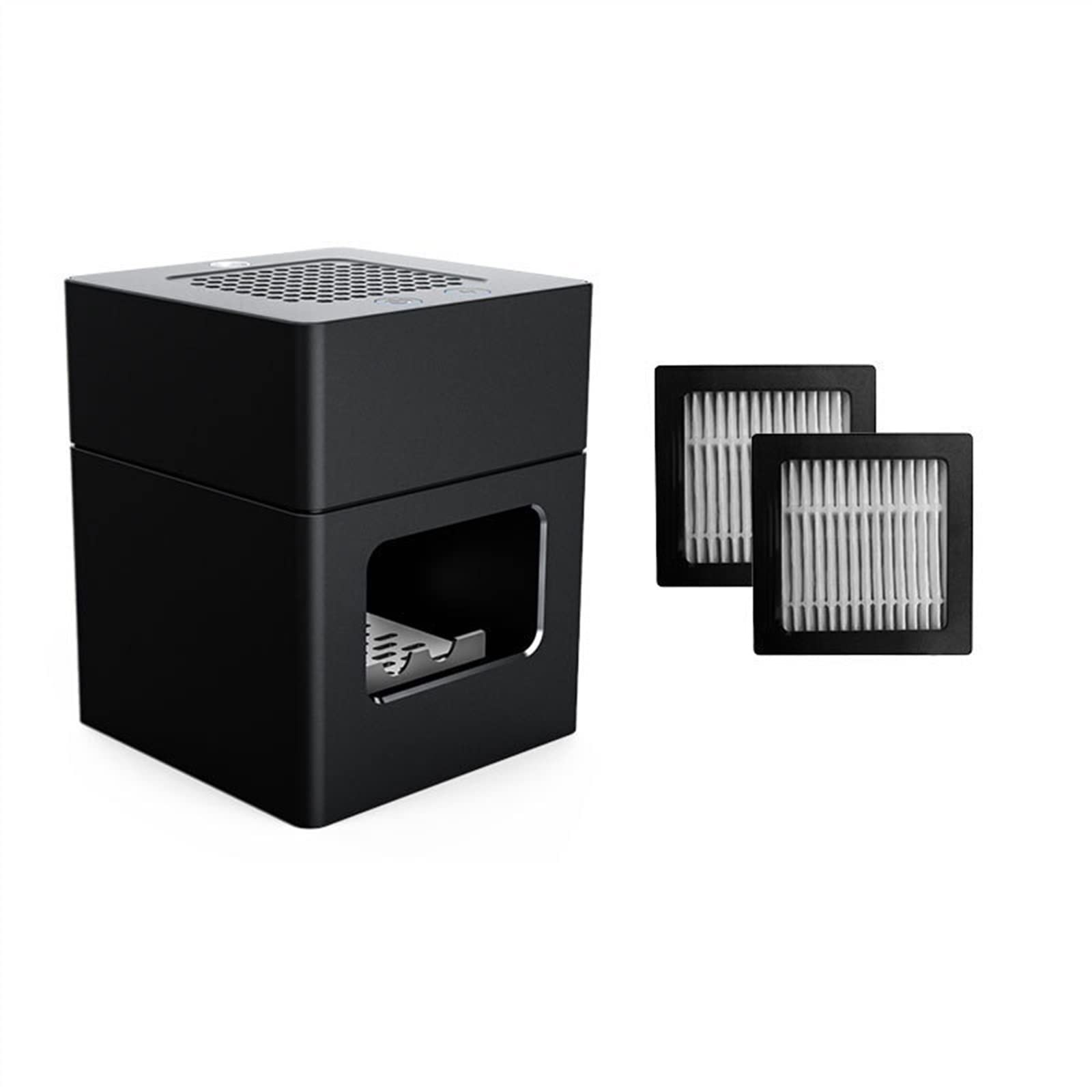 STHOYN Home Smart Ash Tray Indoor Air Purifier Ashtrays Electric for Filtering Smoke Odor for Smokeless Ashtray Indoor(Black+filter*2)
