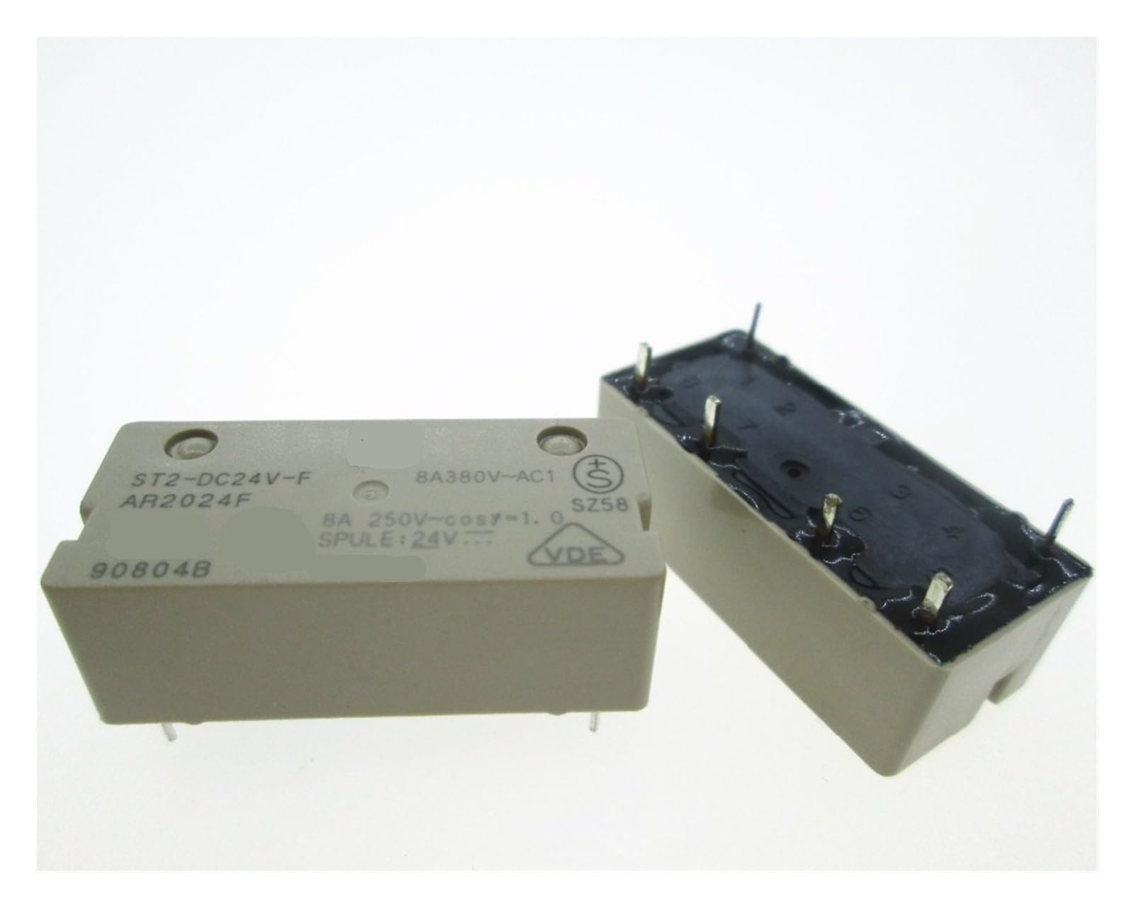 OSHZIKJII 24V relay ST2-DC24V-F AR2024F ST2-24VDC-F ST2DC24VF DC24V 24VDC 24V 8A 250VAC 6PIN(2PCS)