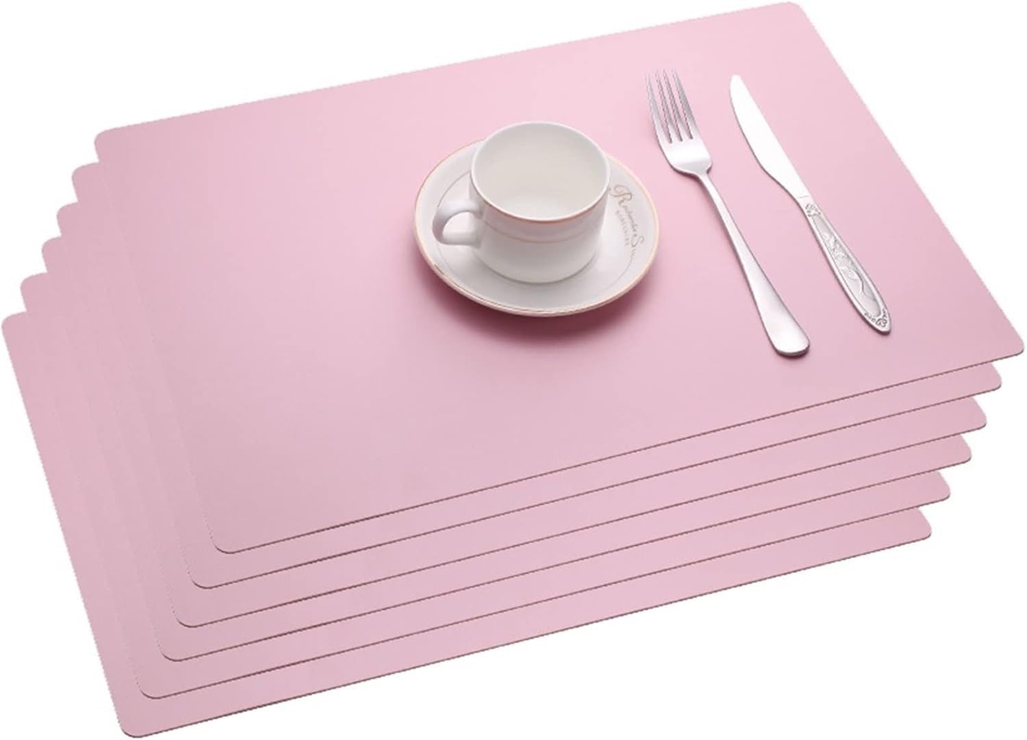 Décoration de Table, Sets de Table, Tapis de Cuisine/Salle à Manger, lavables, en Similicuir Double Face, Vinyle Facile à Nettoyer, isolants Thermiques, antidérapants, Lot de 6
