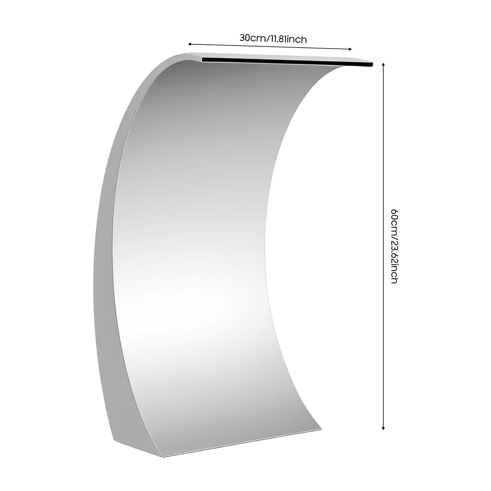 Piscina cascada fuente de acero inoxidable piscina piscina fuente jardín estanque decoración cascadas fuente diseño curvado 30 x 60 cm