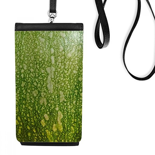 Bourse en cuir suspendu motif macro vert citrouille chic - 2