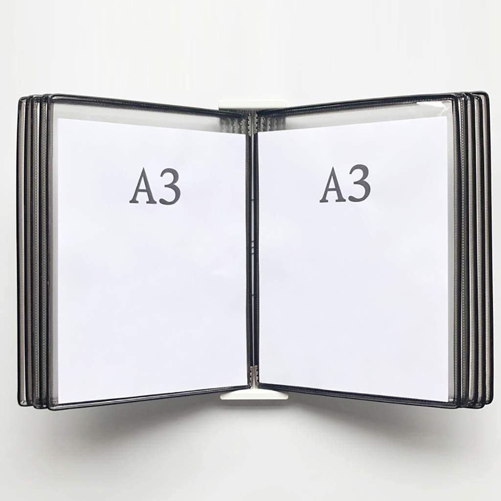 Archivadores A3 del tirón de la Carpeta, montado en la Pared de Hojas Sueltas Transparente Página Soporte de exhibición (PVC + Metal) for hoteles, restaurantes 45 * 33 * 10 cm (Color : D)