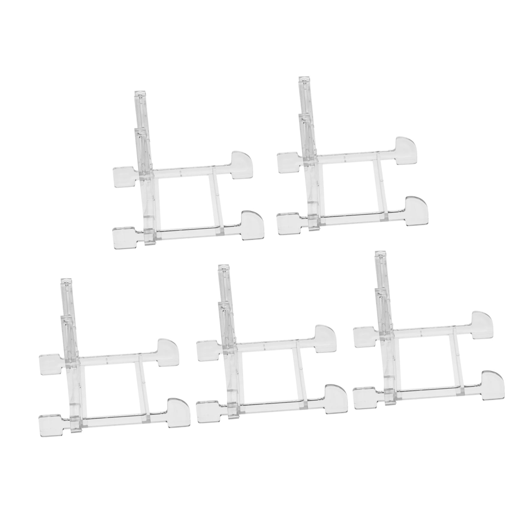 ULTECHNOVO Solid Construction Plate Easels 5pcs Reusable Display Stands for Dishes Tiered Storage Rack for Kitchen