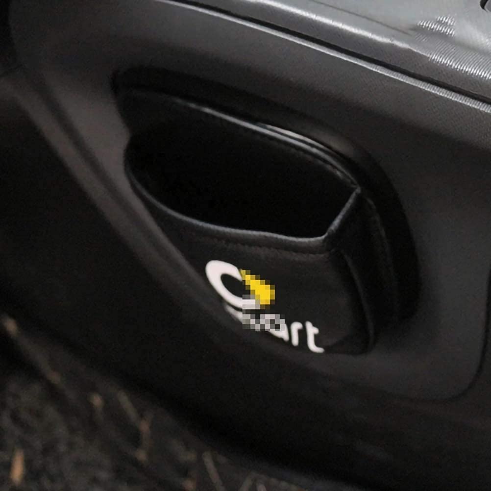 Sac De Rangement Adhésif Pour Smart Fortwo/Forfour 453 (2015-2020) - Cuir PU Noir - Pour Téléphone, Petits Objets