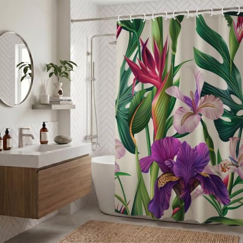 Rideau de douche 130x170cm Iris en polyester imperméable - 3