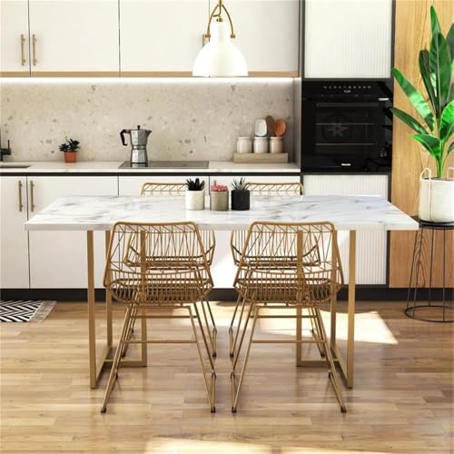 CosmoLiving-Astor-Dining-Table-White-Marble-Top-with-Gold-Legs CosmoLiving Astor Dining Table White Marble Top with Gold Legs