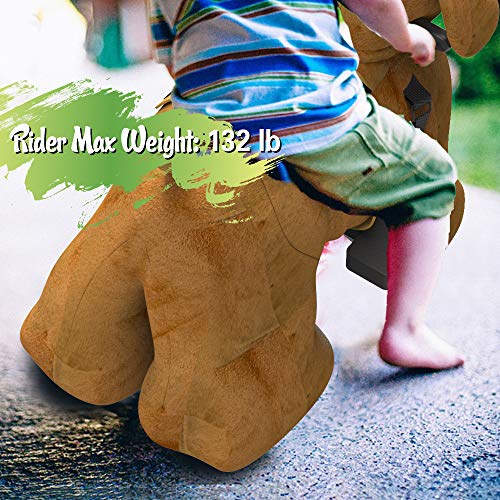 HOVER HEART Rechargeable 6V/7A Plush Animal Ride On Toy for Kids (3~7 Years Old) with Safety Belt (Dog)