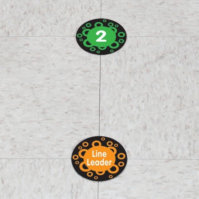 Really Good Stuff EZ Stick Numbered Spot Markers and Labels – Set of 36 – Classroom Line-Up Helpers