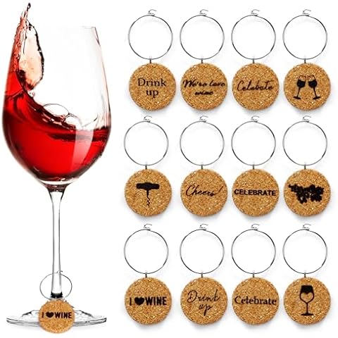 weilaike 12 Assorted DesignHumorous Wine Charms Glasses Cover