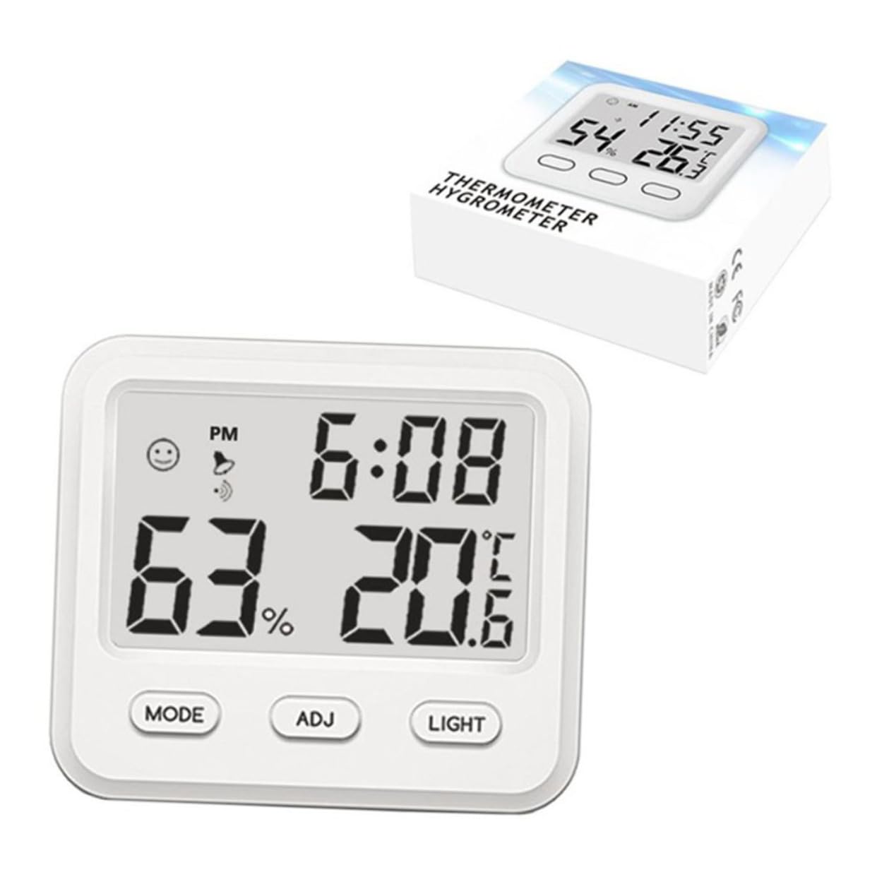 BESPORTBLE 3 Stücke Innen Mit Uhr Hygrometer Baby Home Büro Keine Batterie Weiß Präzise Temp Feuchtigkeit