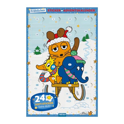 TRÖTSCH - Sticker-Adventskalender 'Die Maus ' - Weihnachtskalender mit 24...