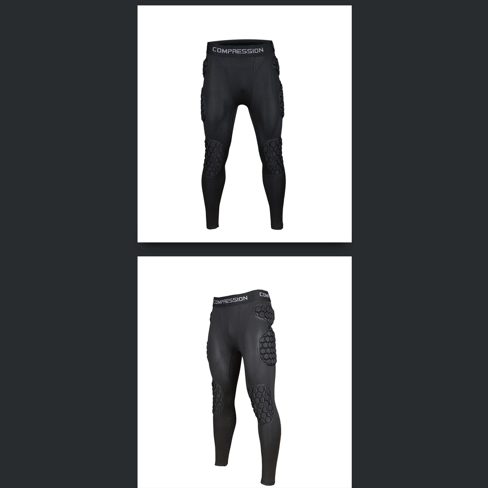 F Fityle Pantalon de Protection pour Gardien de But de Football, Rembourrage des Genoux et des Cuisses, Pantalon Multifonctionnel à Motif Hexagonal renforcé en