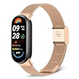 KeeFos Cinturino Compatibile per Xiaomi Mi Smart Band 9/Xiaomi Mi Smart Band 8, Metallo Intrecciato...