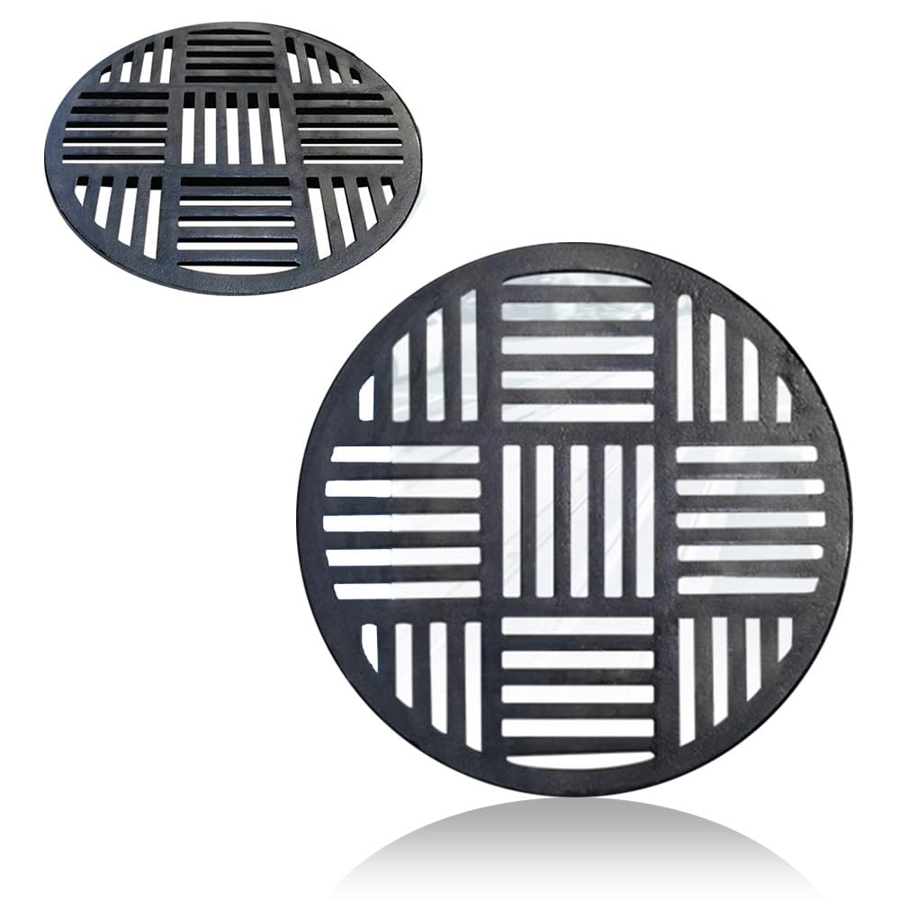 Round Sewer Cover Grate 16in Ductile Iron Drain Cover Heavy Duty Trench Drain Cover For Garden,Yard, Lawn - Catch Basin Drain Strainer(68x68x3cm-26.7x26.7x1.2in)