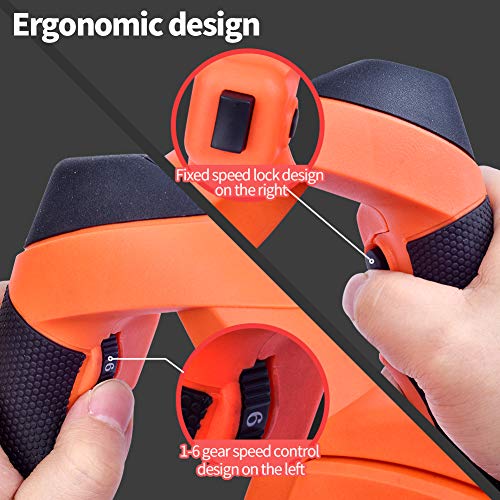 1600W Portable Electric Concrete Cement Plaster Grout Paint Thinset Mortar Paddle Mixer Pro Drill Mixer Stirring Tool Adjustable 6 Speed Handheld Standard 110V (1600W Orange)