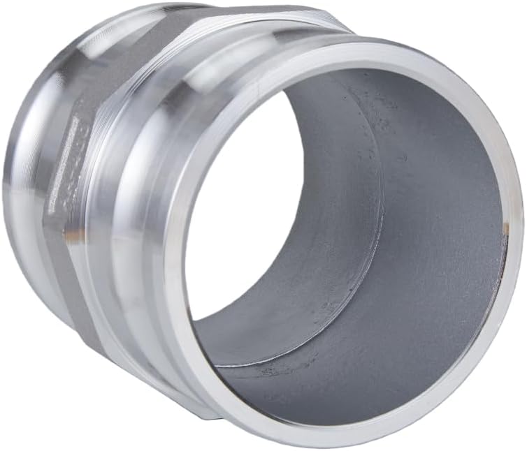 Aluminum Type AA Camlock Fitting Spool Adapter, 4" Male Camlock x 4" Male Camlock