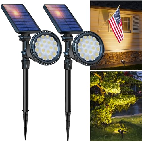 DBF Solar Lights Outdoor, 600LM Solar Spotlights...