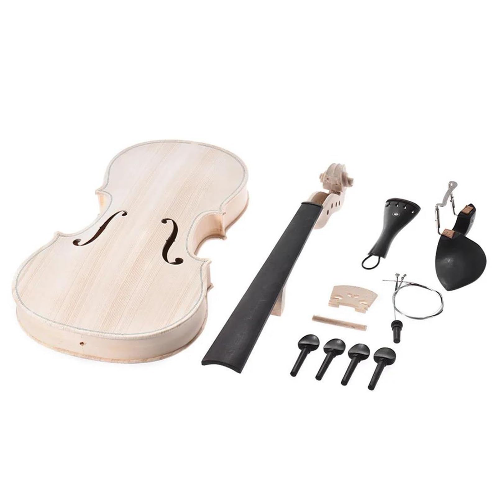 Violino Kit Fai Da Te Per Violino Acustico In Legno Massello 4/4 Con Tavola Abete Tastiera Manico E Cordiera Acero(Type1)