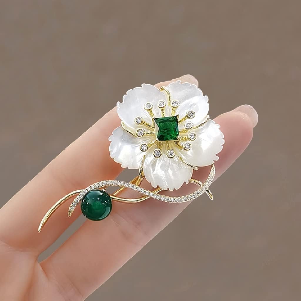 MHTCJ ブローチ女性マザーオブパールフラワーセータースーツ