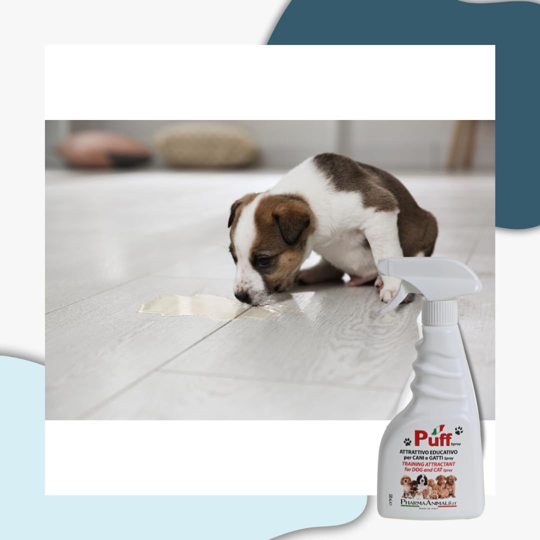 Puff Spray Attrattivo Naturale per Addestramento Cani e Gatti 100% Eco-Friendly | Facile Uso per Lettiera e Area Bisogni - 500 ml, Made in Italy