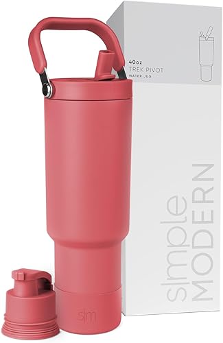 Miniatura 58 de Simple Modern Trek Pivot | Vaso con tapa abatible y popote de 30oz con asa | Botella de agua y bota | Popotes y tapas de chupito intercambiables |