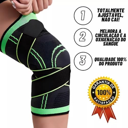 Joelheira Compressão Ajustável Proteção e Recuperação Ortopédica p/Articulações