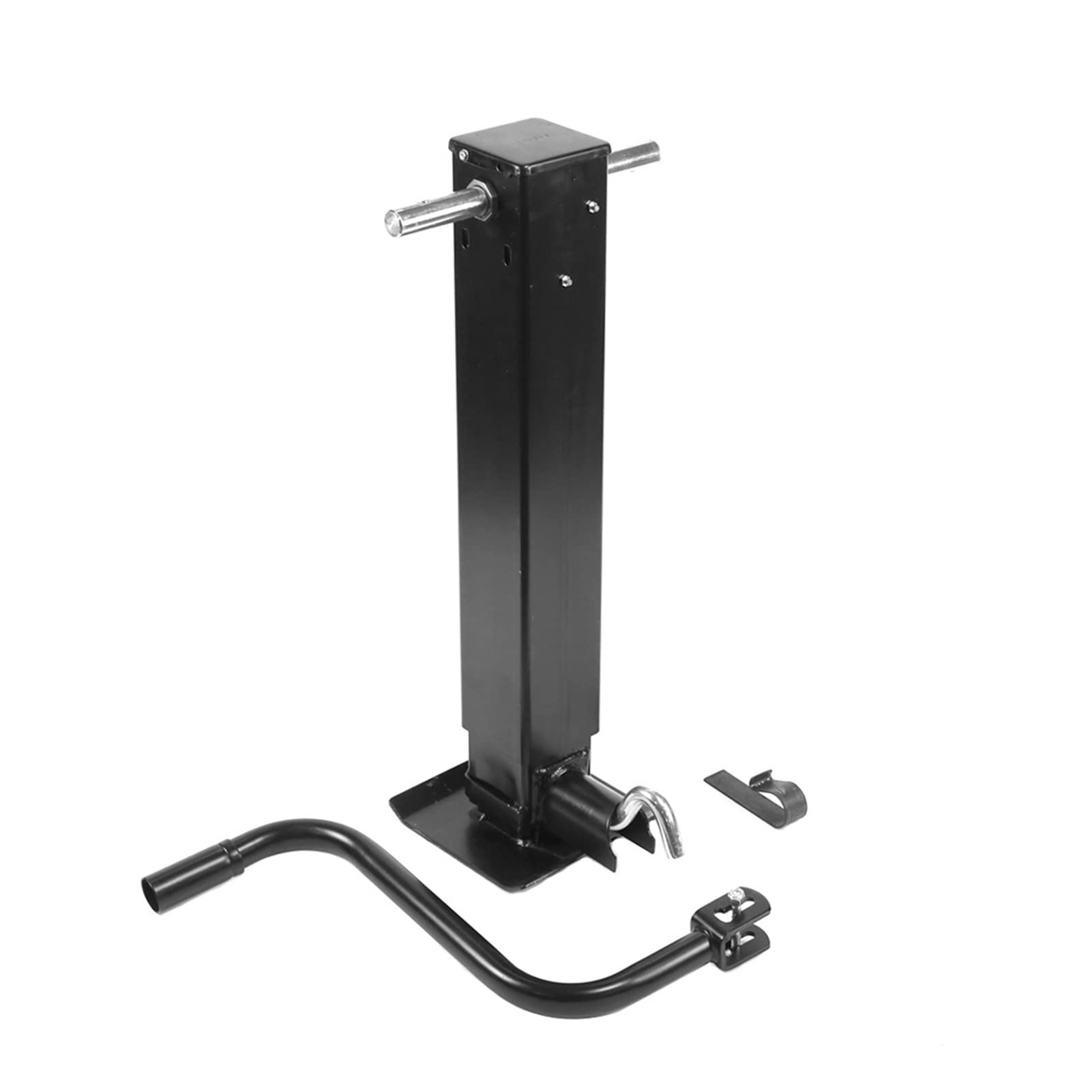 Gatos de remolque, resistente 12000 LBS Pro Series Manivela de viento lateral Soldable Gato cuadrado con pata abatible con piezas de remolque de pie Gato eléctrico de lengüeta para remolque RV