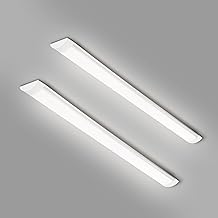 HZSANUE Striscia luminosa a LED da 35 W, 4000 lm, 6500 K, luce diurna, bianca, per uffici, garage, cantine, magazzini, soffitta, palestra (2 pezzi)