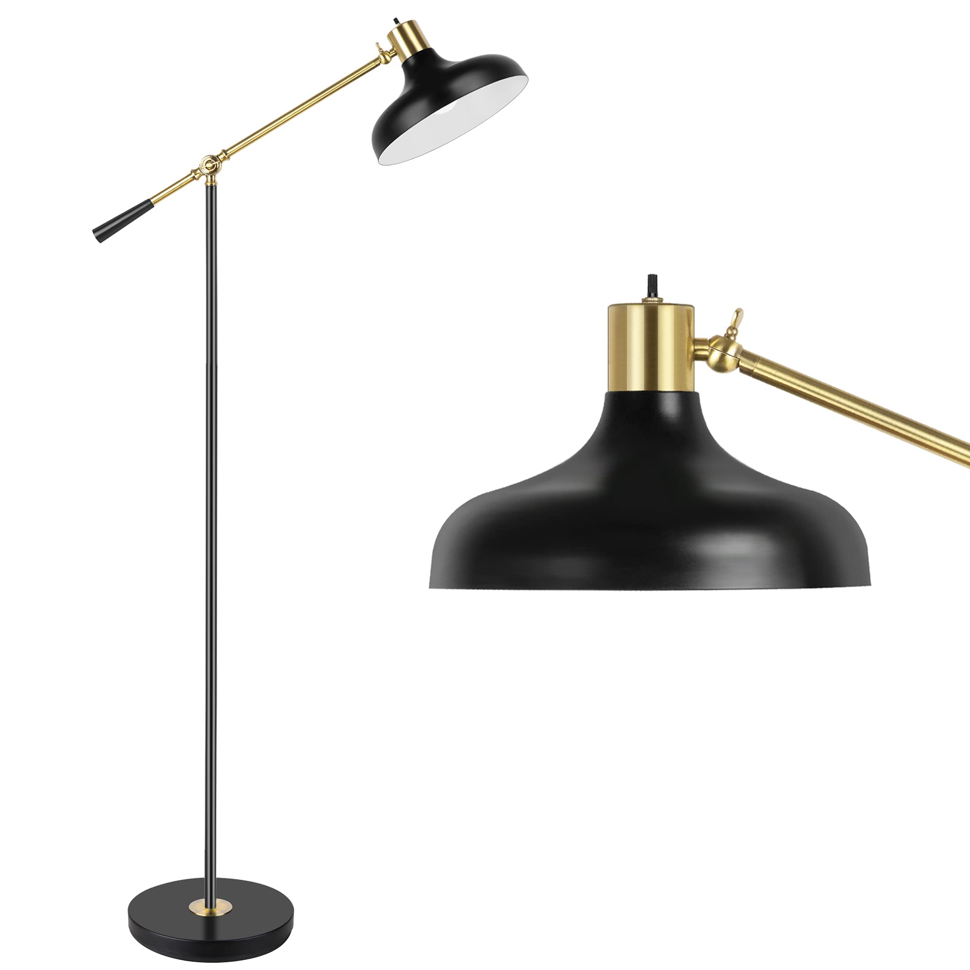 Buy Industrial Floor Lamp, 3 Color Temperature Rustic Reading Lamp