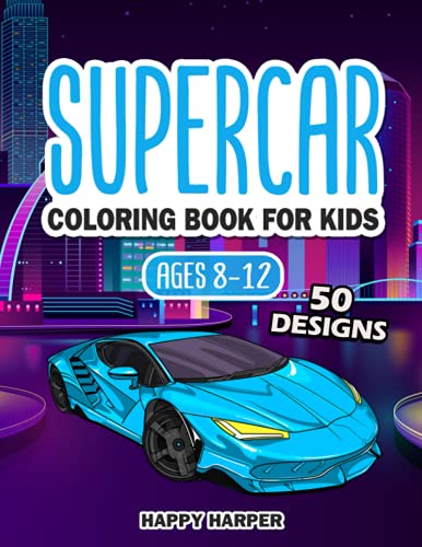 Supercar Coloring Book For Kids Ages 8-12: The Ultimate Exotic Luxury Car Coloring Book For Boys and Girls Featuring Various Fun Hypercar Designs Along With Cool Backgrounds image 3