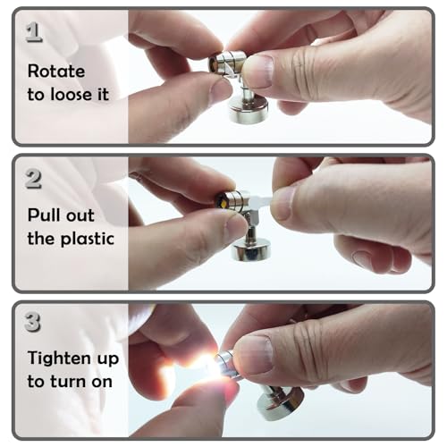 Miniatura 3 de Suzeyar Luz Led En Miniatura De Metal, Pequeño Foco Con Base Magnética, Luces Led Que Funcionan Con Pilas, Luz Inalámbrica En Miniatura Para Pintura De Obras De Arte, Escaparate De Joyas, Manualidades