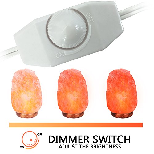 Haraqi Original Replacement White Cords With Bulbs For Himalayan Salt Rock Lamp With Dimmer Switch And 25 Watt E12 Socket Incandescent Bulbs,Ul Listed 2 Set #TOP2