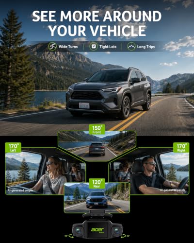 Acer Gadget 4 Channel Dash Cam 2.5K Front + 1080P Left, Right & Rear Camera - image 4