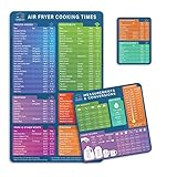 Air Fryer Cooking Guide UK Magnetic Cheat Sheet Set - Air Fryer Accessories (3 Pack), Guide Flip Chart, Quick Reference for Frying, Cooking Times Chart Kitchen Conversions