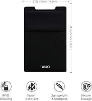 Vista 9 de Cartera para tarjetas de teléfono con bloqueo RFID, doble bolsillo seguro, ultradelgada, autoadhesiva, funda para tarjetas de crédito, calcomanía