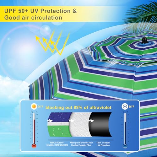 Homedemo YT65824 Beach Umbrellas For Sand Heavy Duty Wind thumb #1
