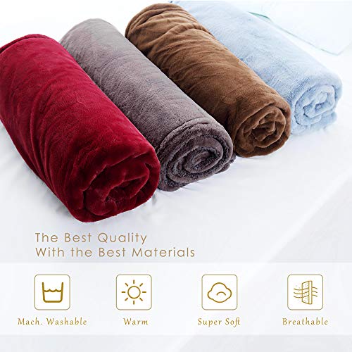 Fluffy & Cozy Luxury Rabbit Faux Fur Reversible Sherpa Throw Blanket-50×60 Inches, Brown #TOP6