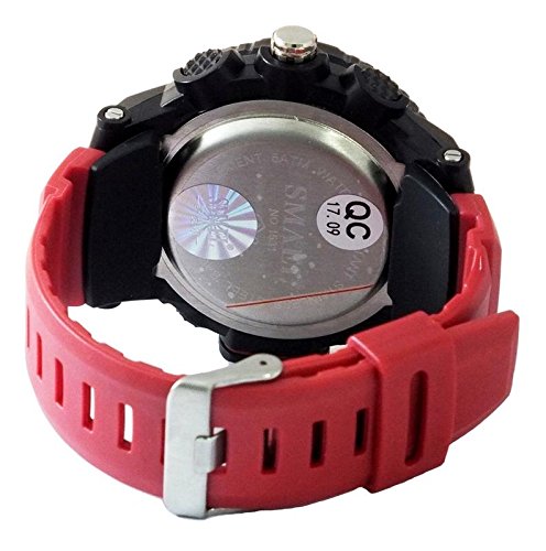 Back of SMAEL 1531 watch showing stainless steel case back