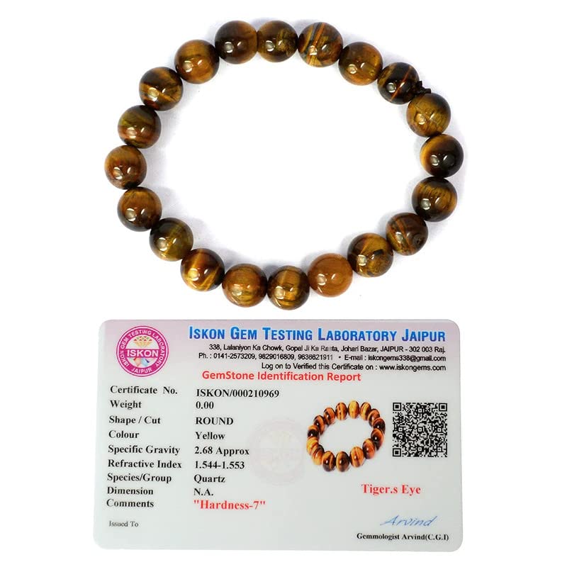 Bracelet Oeil de Tigre 10mm Bijou Courage Volonté Homme Femme Frienemy