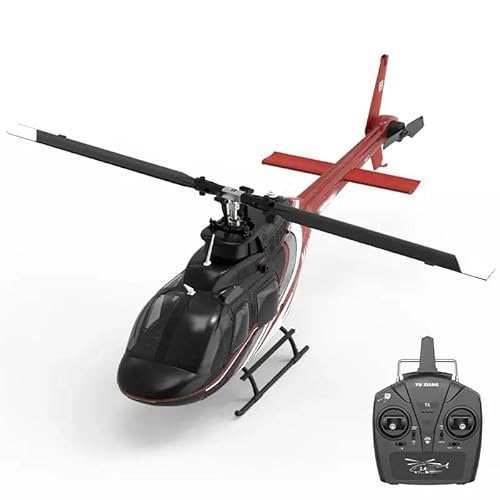 NULA YUXIANG F08 Bell 206 RC Helicopter for Adults, 1/27 2.4G 6CH 6G/3D Brushless Direct-Drive Flybarless RTF RC Military Helicopter with Optical Flow Positioning - 3PCS Battery