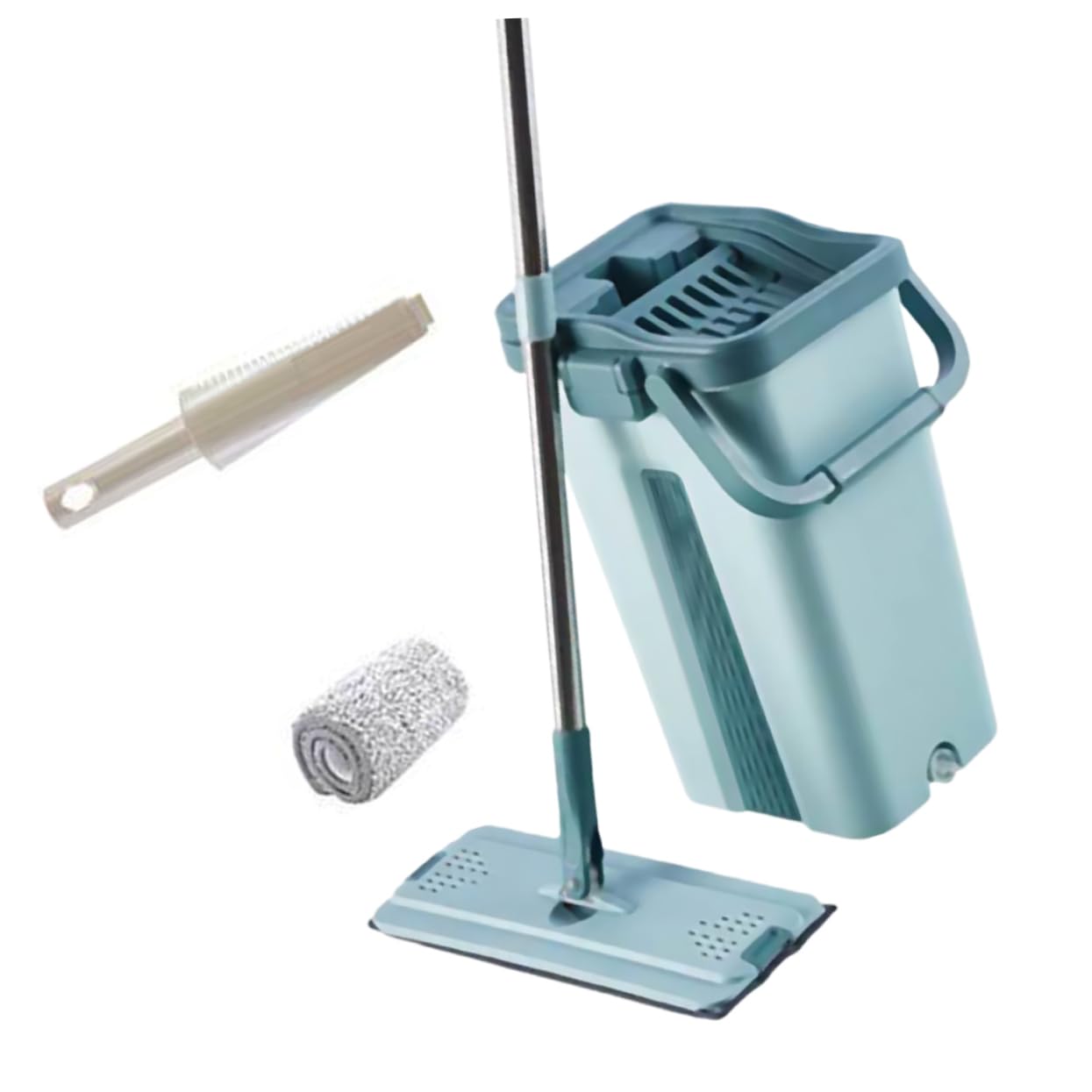 Cabilock Fregona Manos Libres para Limpiar Hogar Cubo para Trapeador De Microfibra Accesorios De Limpieza Trapeador y Cubo De Limpieza para Uso Diario Cocina y Baño