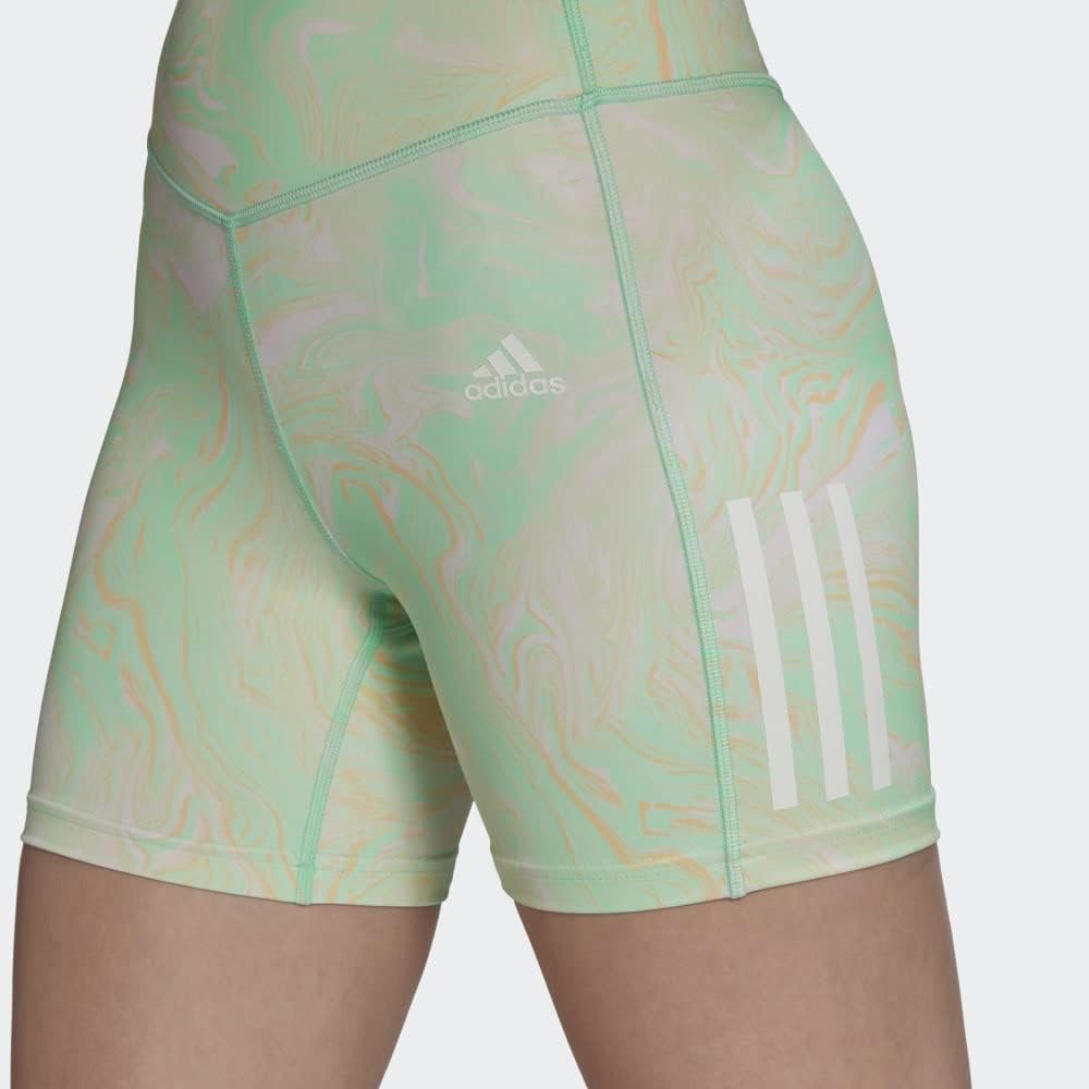 adidas Hyperglam AEROREADY Training High-Rise Marble-Print Tight Shorts Women's