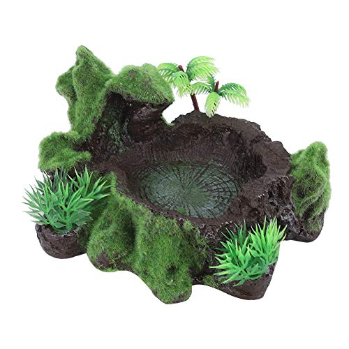 Rcniso Schildkröten-Futterstation, Langlebig, Kunstharz, Simulationsschale für die Reptilienfütterung, Aquarium-Ornament, 20 X 13 X 10 cm, für Heimtierhandlung-3