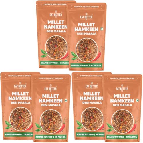 Image of Millet Namkeen - Desi Masala - Chatpata, Healthy Namkeen Snack - Roasted, Not Fried | No Palm Oil | Healthy Replacement of Chips & Bhujia (Pack of 6-200 gm)