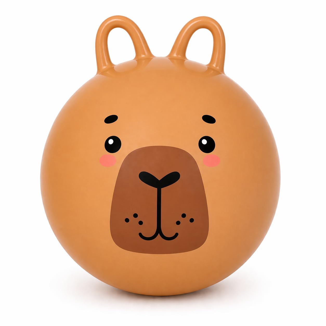 Space Hopper Kids Inflatable Animal Hopper 40cm Bouncing Ball Ride On Toy with Handles - PVC Outdoor Garden Indoor Toy for Boys Girls Age 3+ Panda Tiger Zebra Capybara Designs (Capybara)