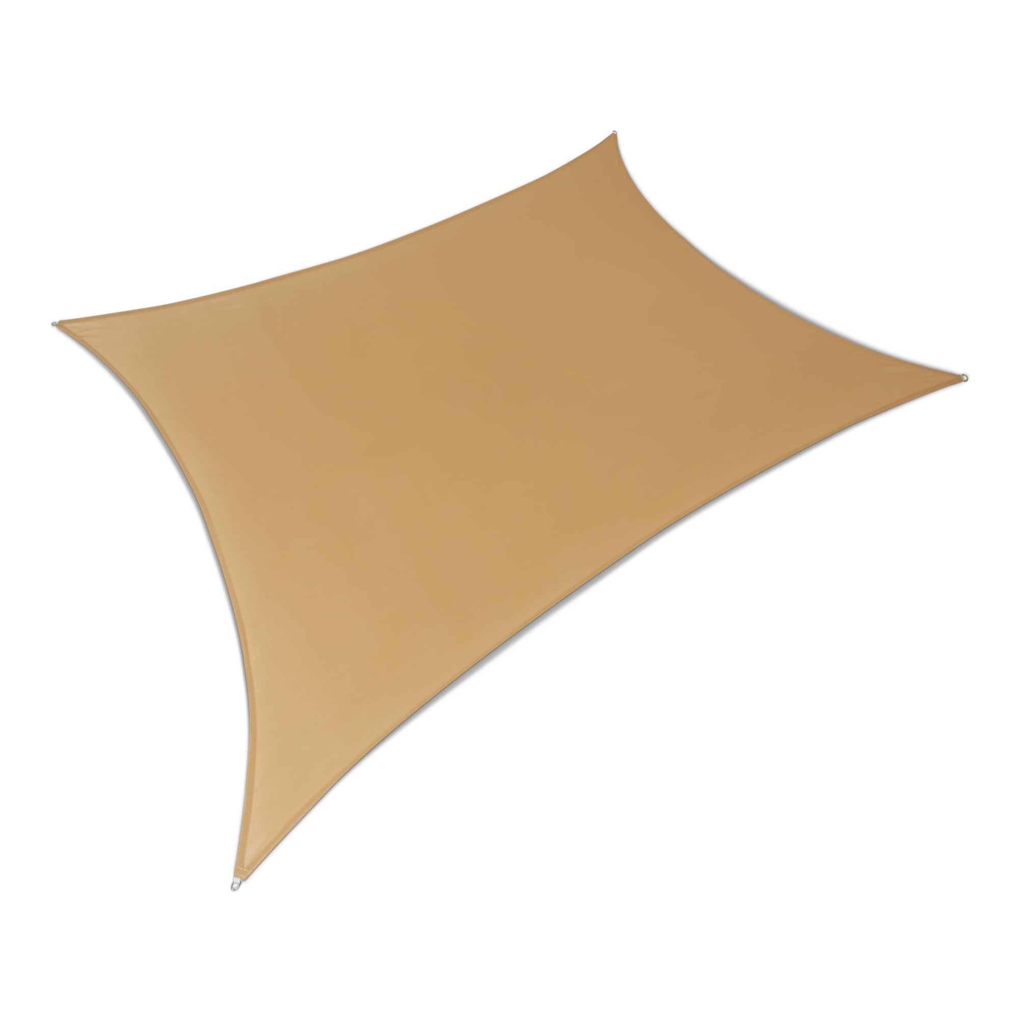Amazon Basics Rechteckiges Sonnensegel 3m x 4m für Terrasse, Balkon oder Garten, Sonnenschutz mit mit D-Ringen, Sand, 1er-Pack