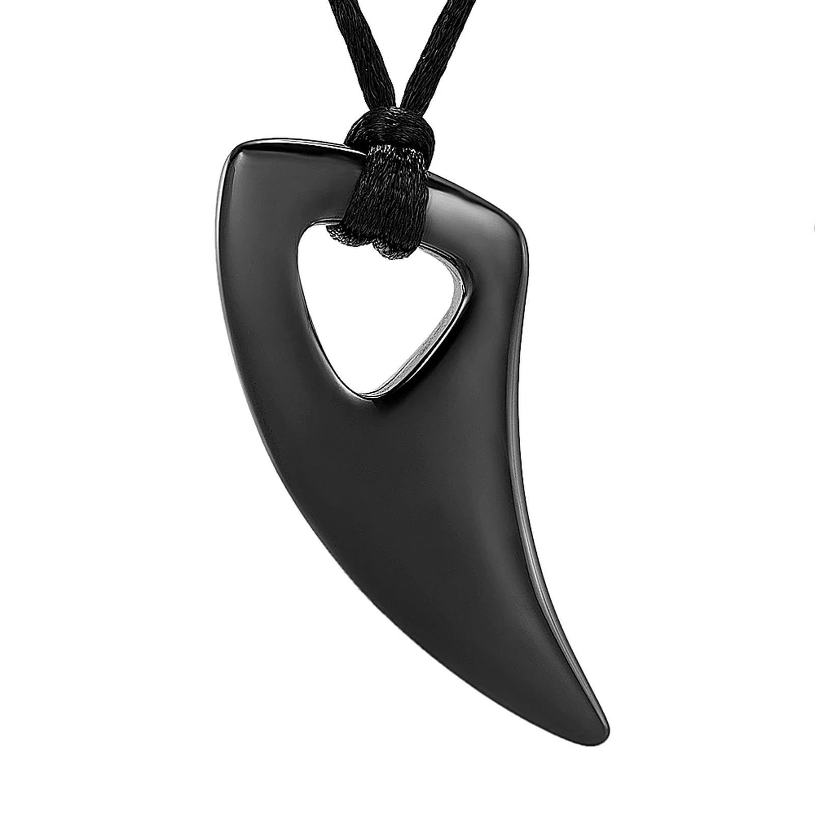 Pendentif commémoratif haut de gamme en acier ivoire et noir avec gravure