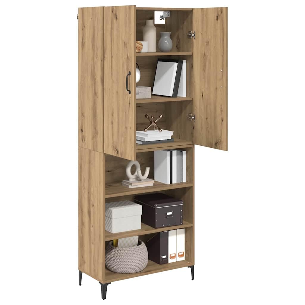 Rangement salon chêne artisanal haut buffet moderne mural 180cm