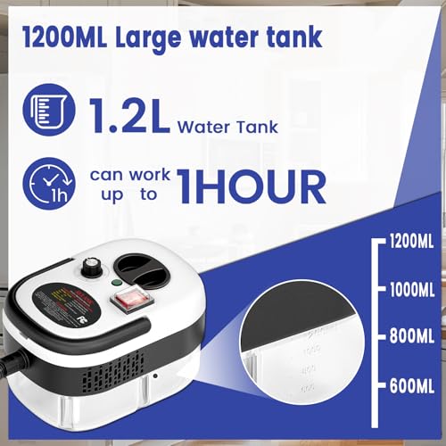 Image of Steam Cleaner, Portable Pressurized Steamer for Cleaning with 14pcs Accessories, 6-Level Adjustable,15s Heat-Up, Handheld Steam Cleaner for Home, Tile, Dirt, Grout, Grease, Car Detailing (03-White)