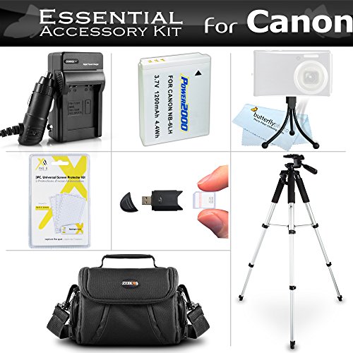 Essential Accessories Bundle Kit for Canon PowerShot SX170 is, SX520 HS, SX530HS SX530 HS, SX540 HS Digital Camera Includes Replacement (1200maH) NB-6L Battery + Charger + Case + 57 Tripod + More
